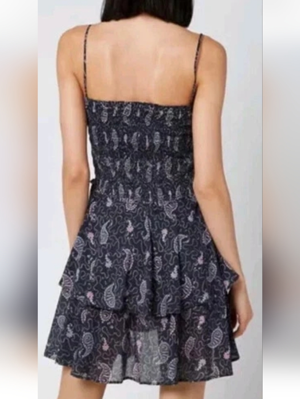 Isabel Marant Etoile Anka Dress Smocked Shirred Tiered Paisley Print Size EU 34 - Picture 2 of 12